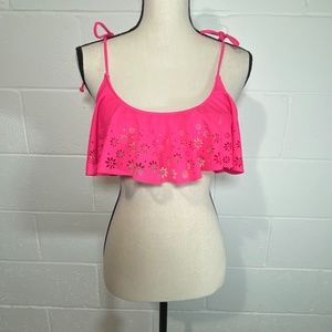 Pink Victorias Secret Floral Lasercut Hot Pink Bikini Top